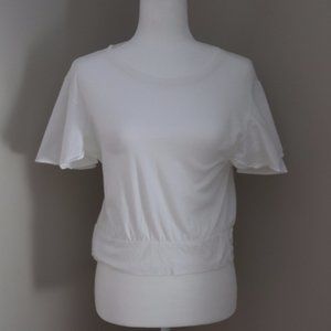 Abound White Ruffle Crop Top